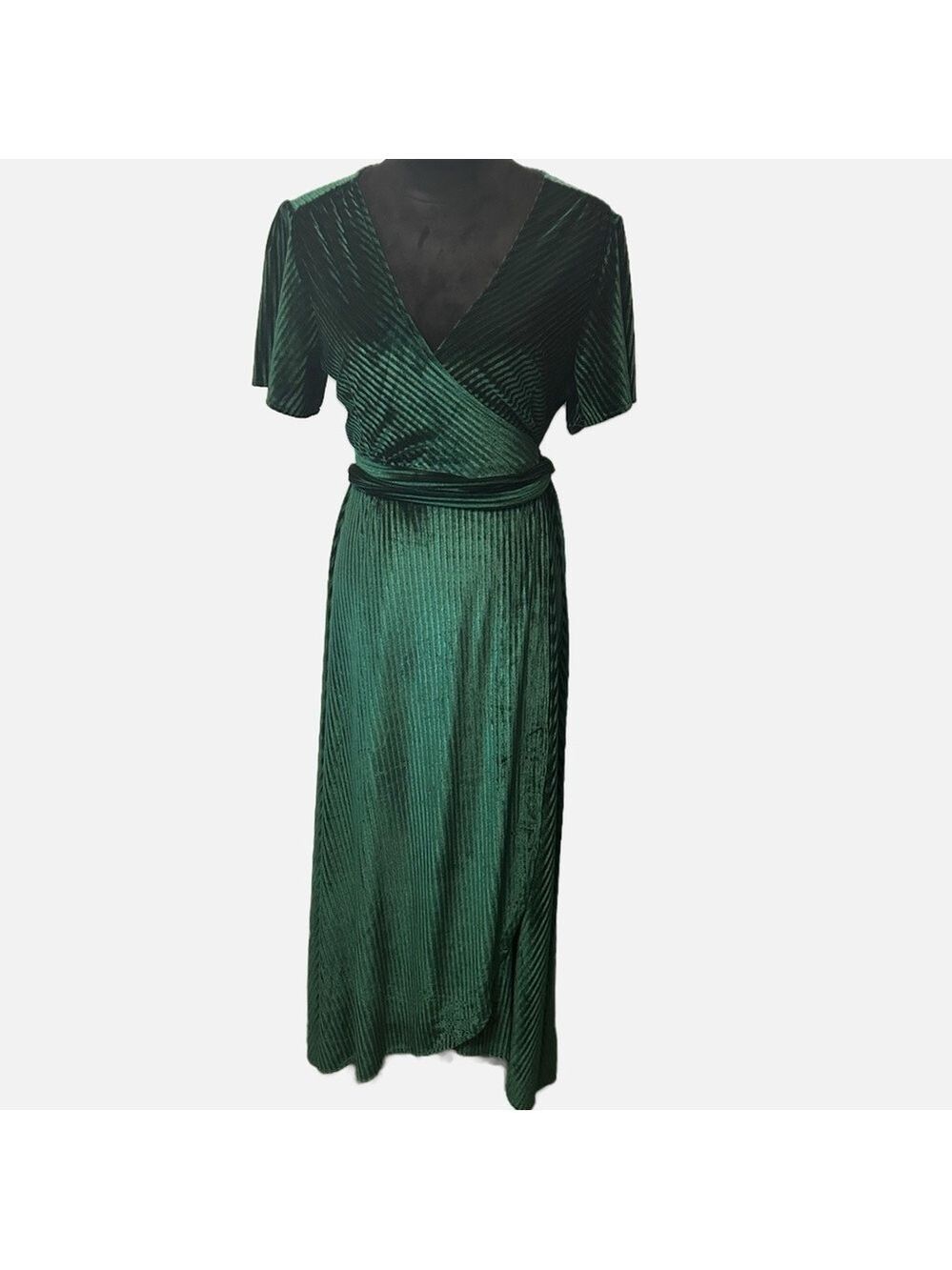 Baltic Born Wrap Dress Velvet Maxi Wedding Prom Formal L Fairy Romantic